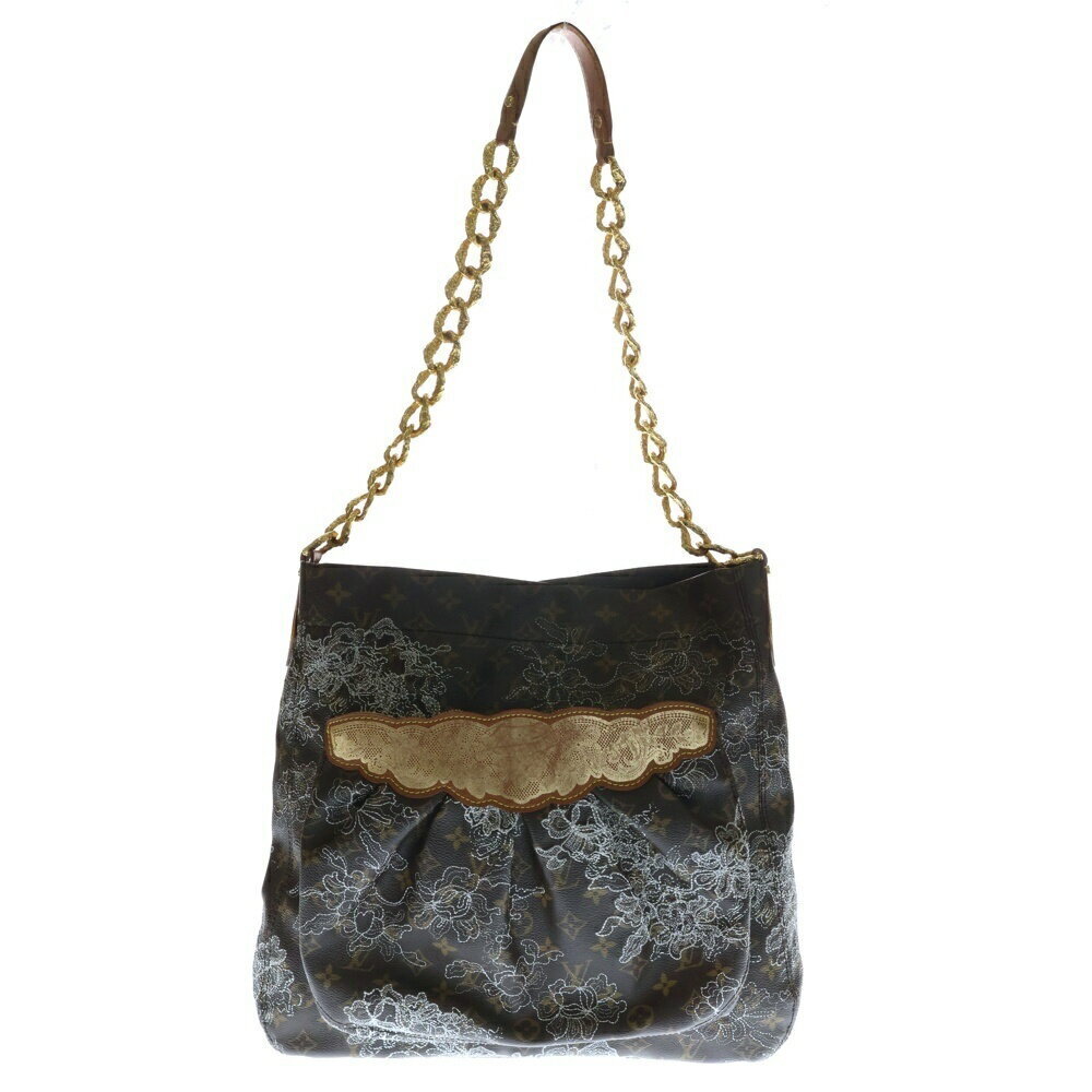 LOUIS VUITTON Monogram Dentelle Fersen Handbag Shoulder Bag Tote Brown Leather